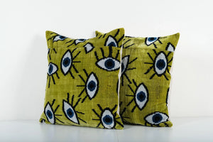 Silk Ikat Velvet Pillow Cover | 20'' x 20''