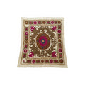 Hand-Embroidered Suzani Wall Hanging & Tablecloth 4' x 4'4''