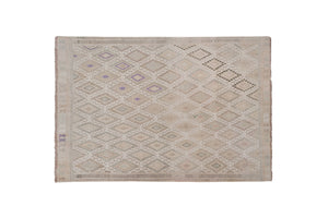 Vintage Turkish Kilim Rug 5'2'' x 7'5''