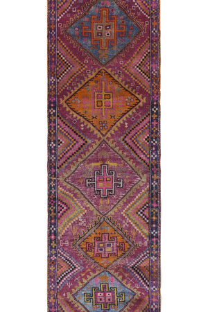 Vintage Herki Runner Rug 4'2'' x 12'1''