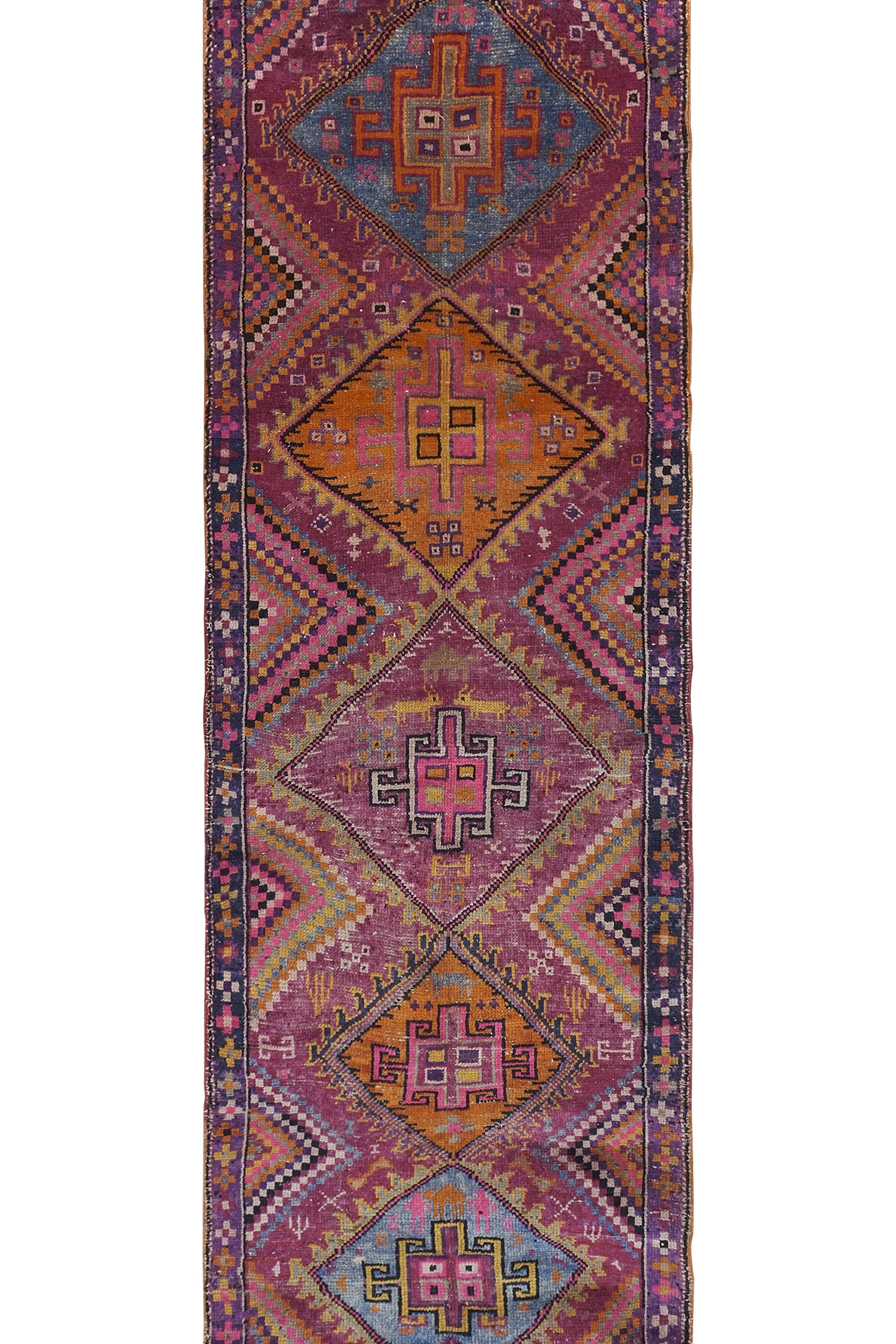 Vintage Herki Runner Rug 4'2'' x 12'1''