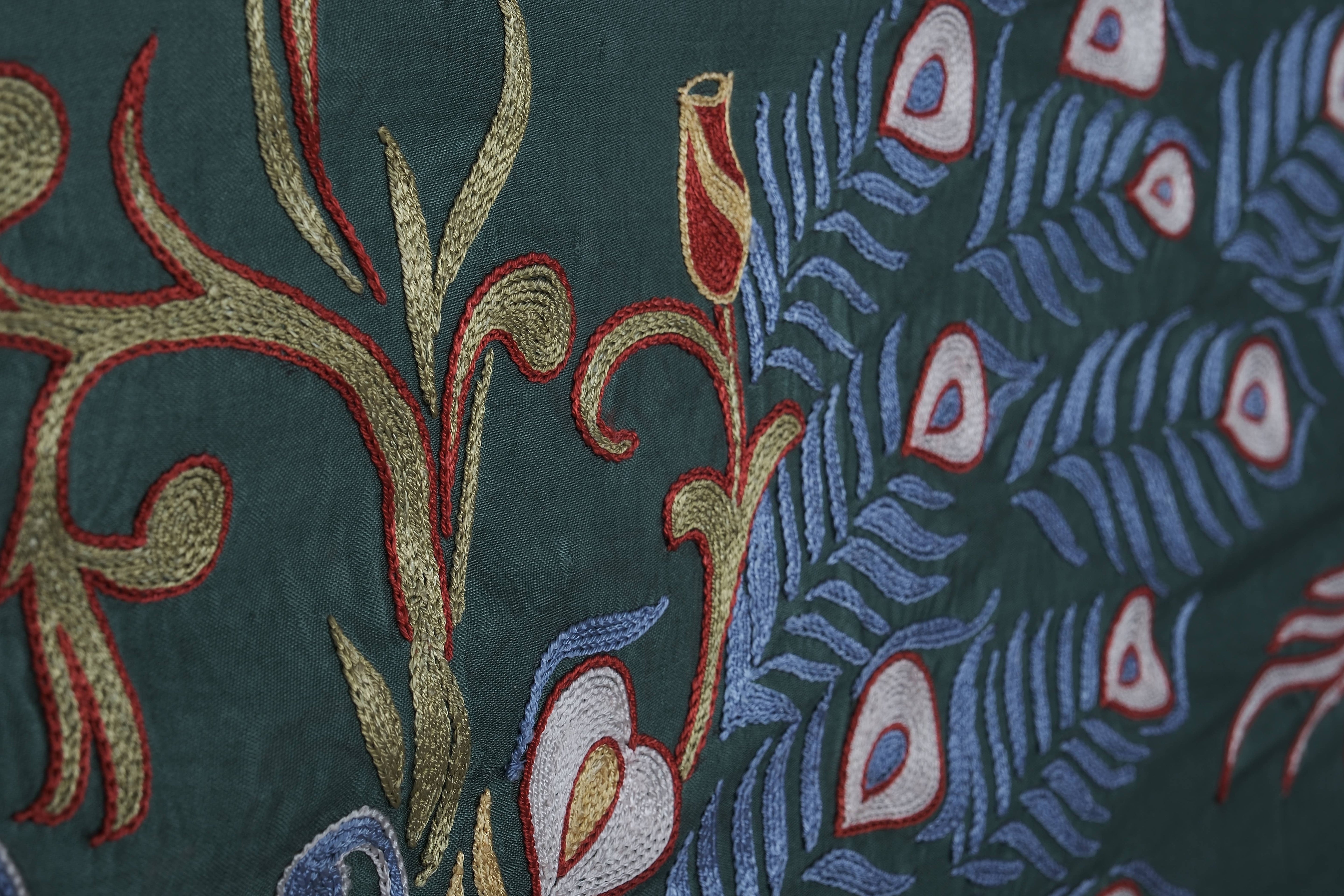 Peacock Suzani Wall Hanging & Bedspread | 1'9'' x 6'