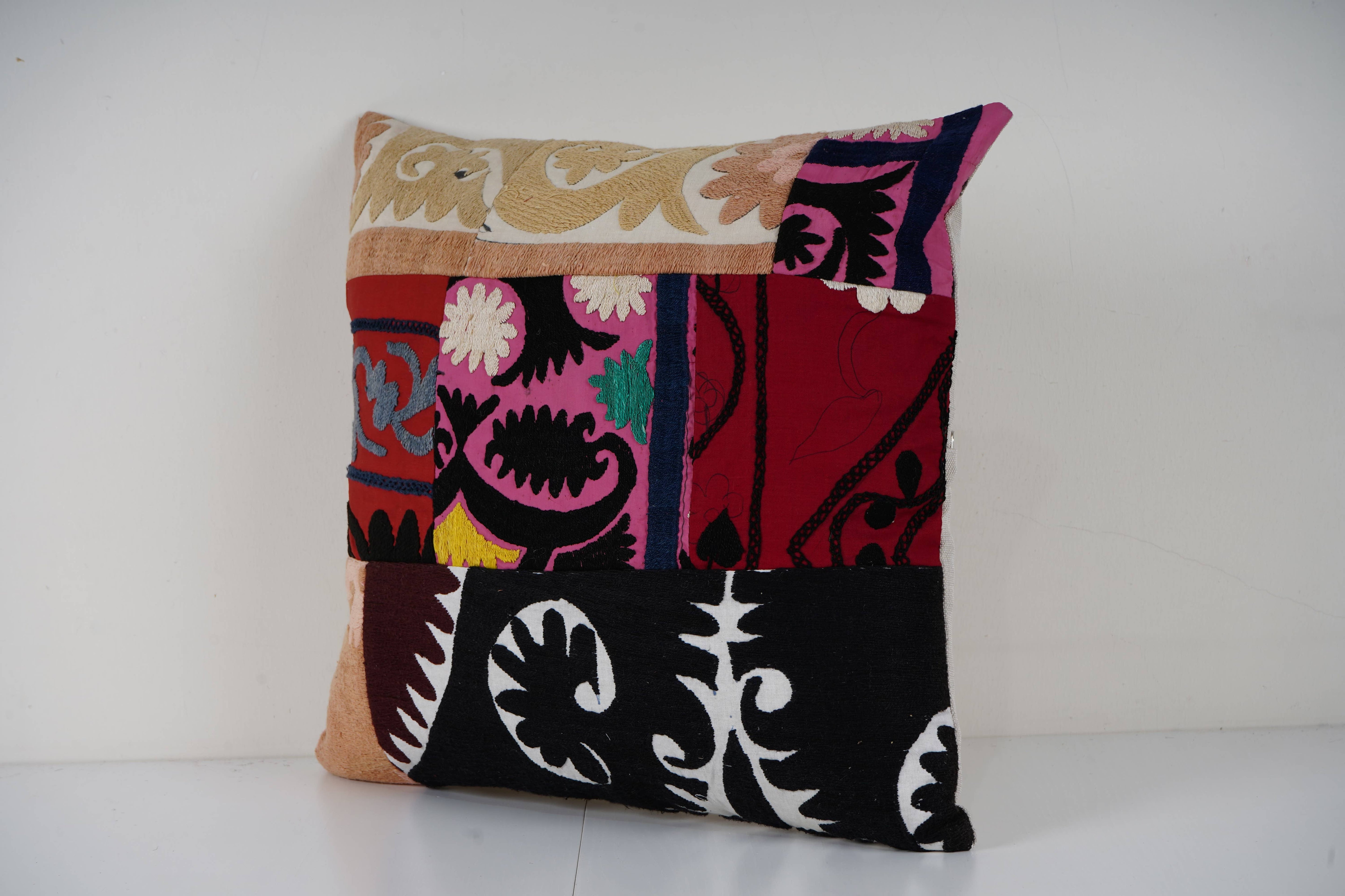 Suzani Patchwork Pillow Cover | 18'' x 19''