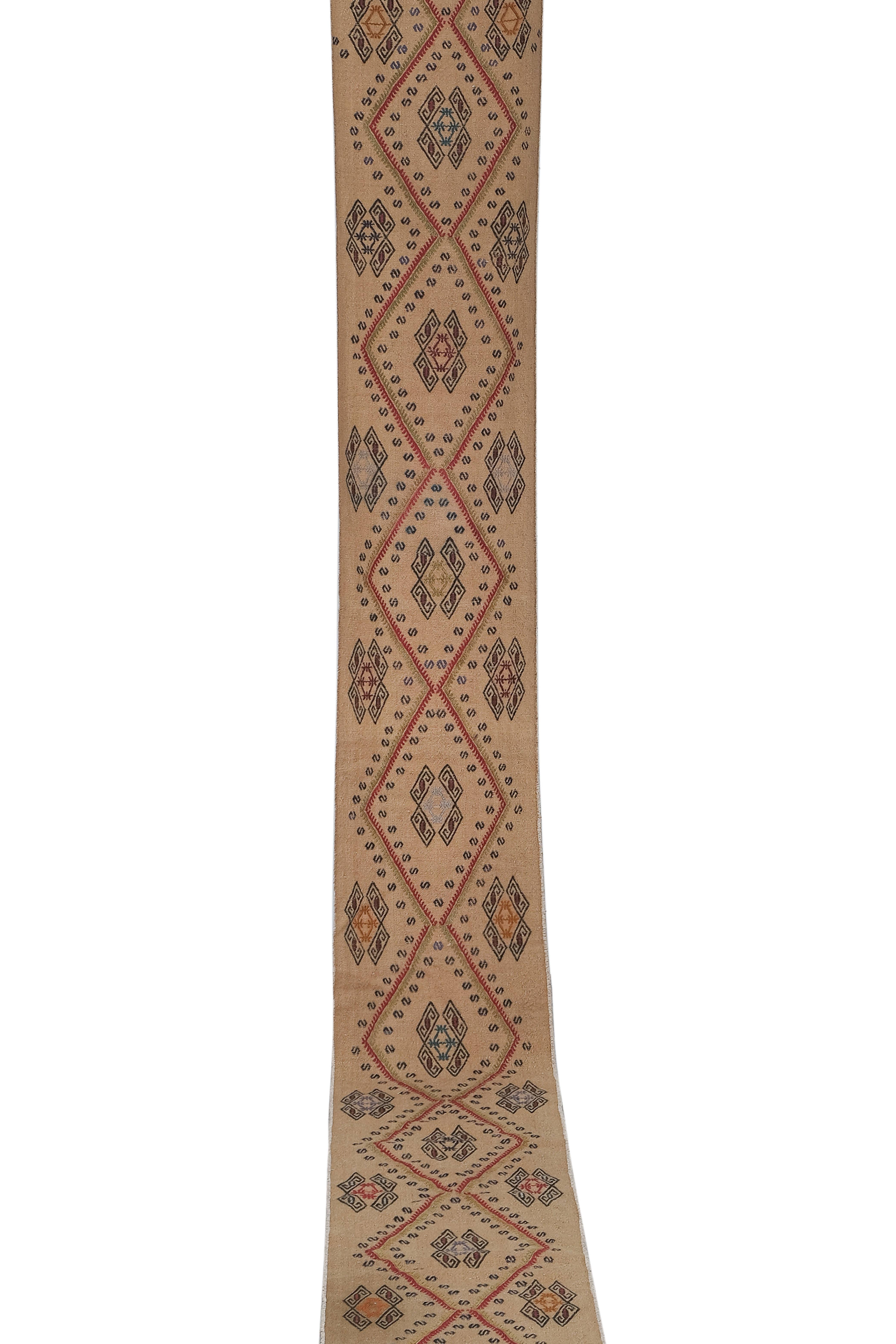 Vintage Turkish Kilim Runner 1'8'' x 14'11''