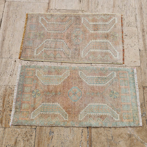 Vintage Turkish Yastik Rugs Set of 2 | 20'' x 37''
