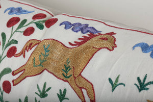 Horse Suzani Bedding Pillow Cover | 1'6'' x 5'1''