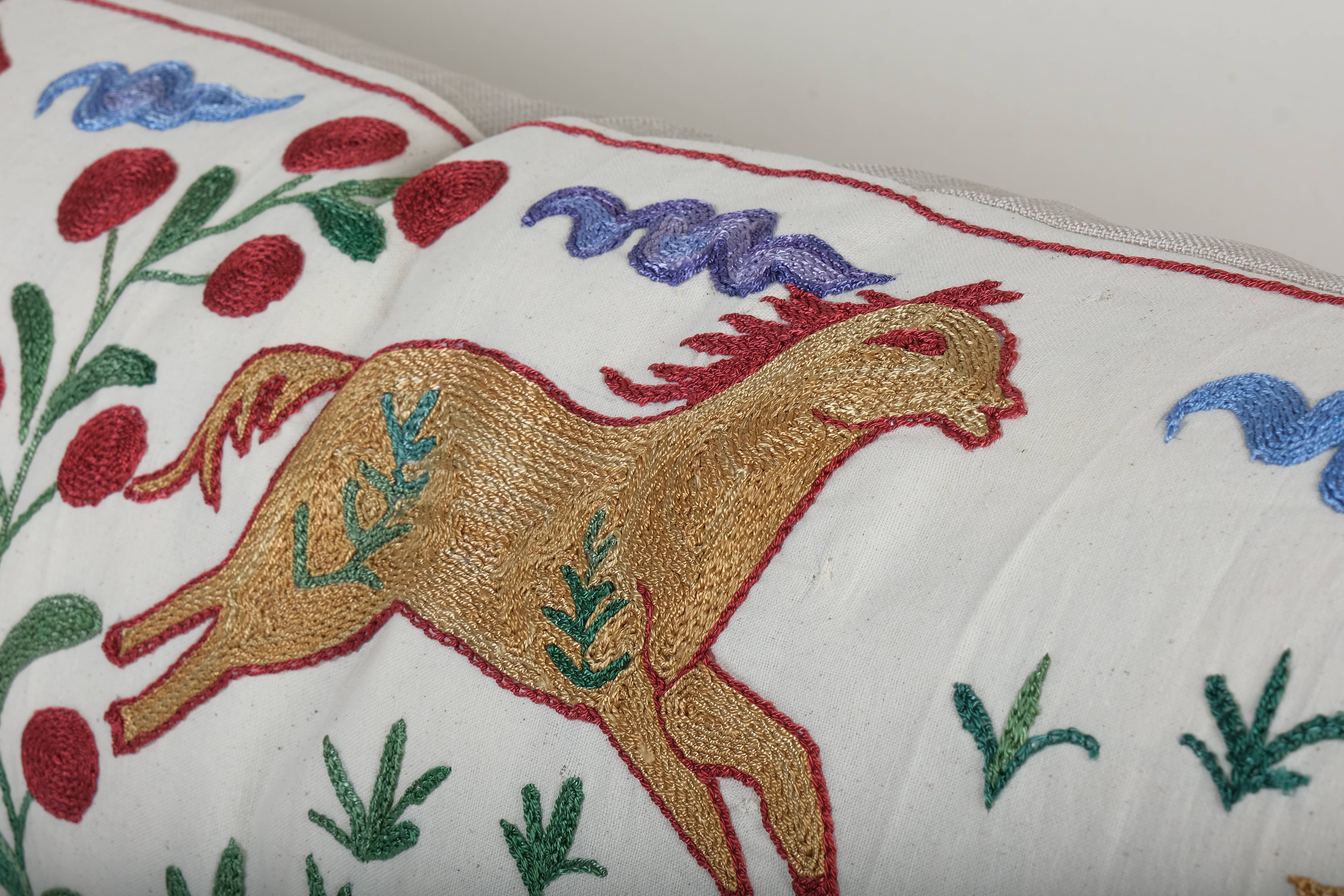 Horse Suzani Bedding Pillow Cover | 1'6'' x 5'1''