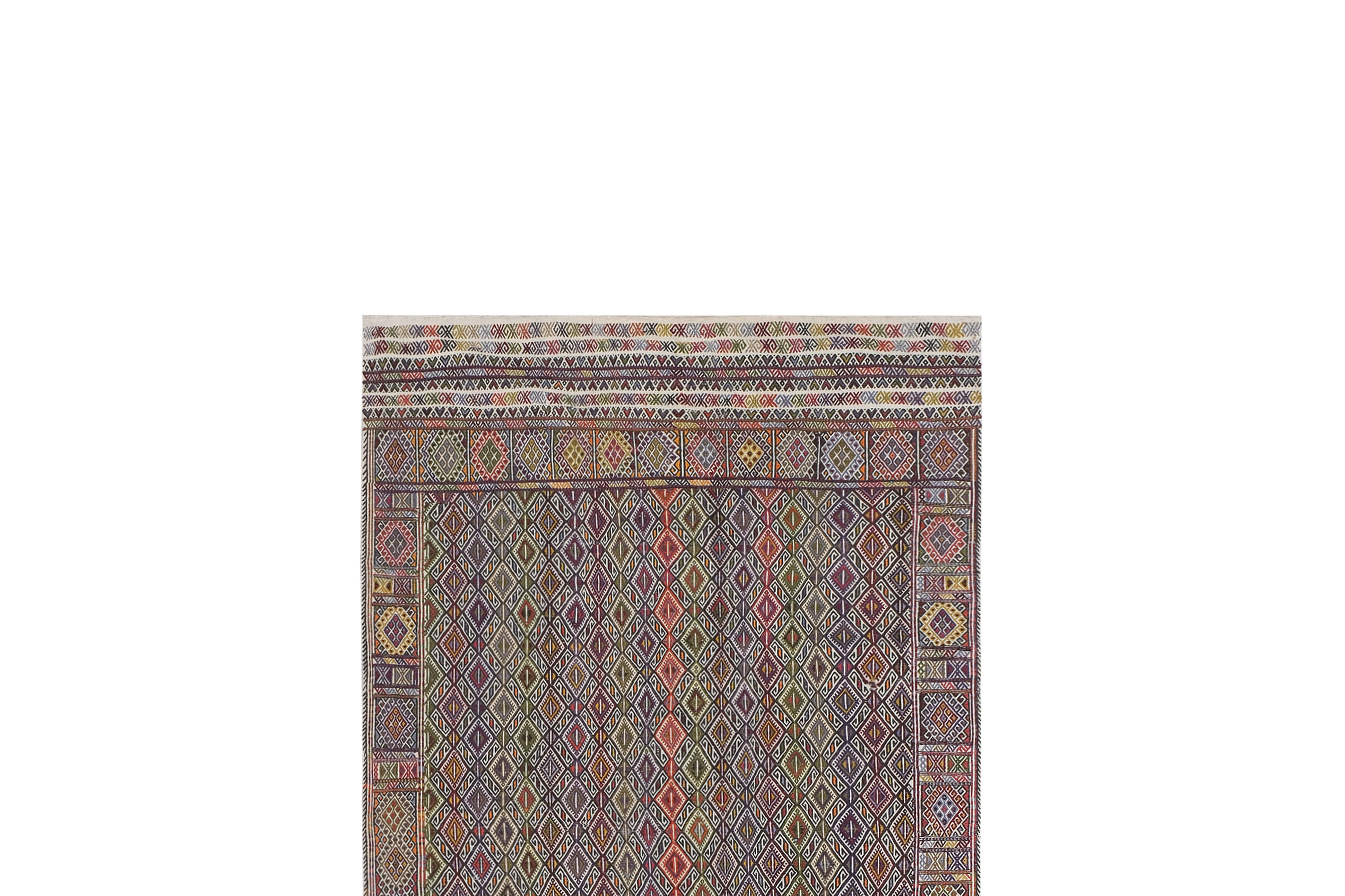 Vintage Turkish Kilim Rug 5'1'' x 11'9''