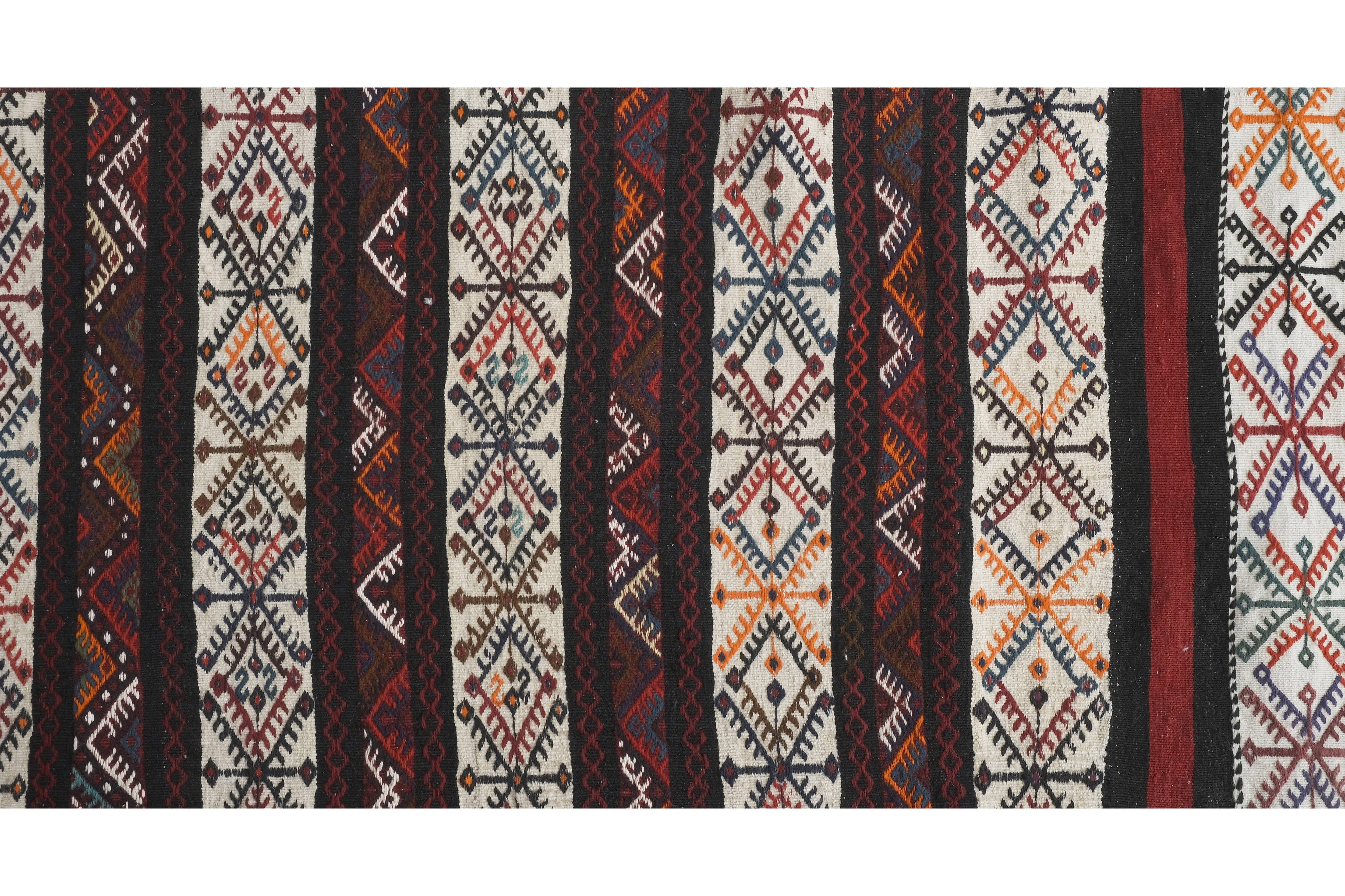 Vintage Turkish Kilim Runner 2'1'' x 29'4''