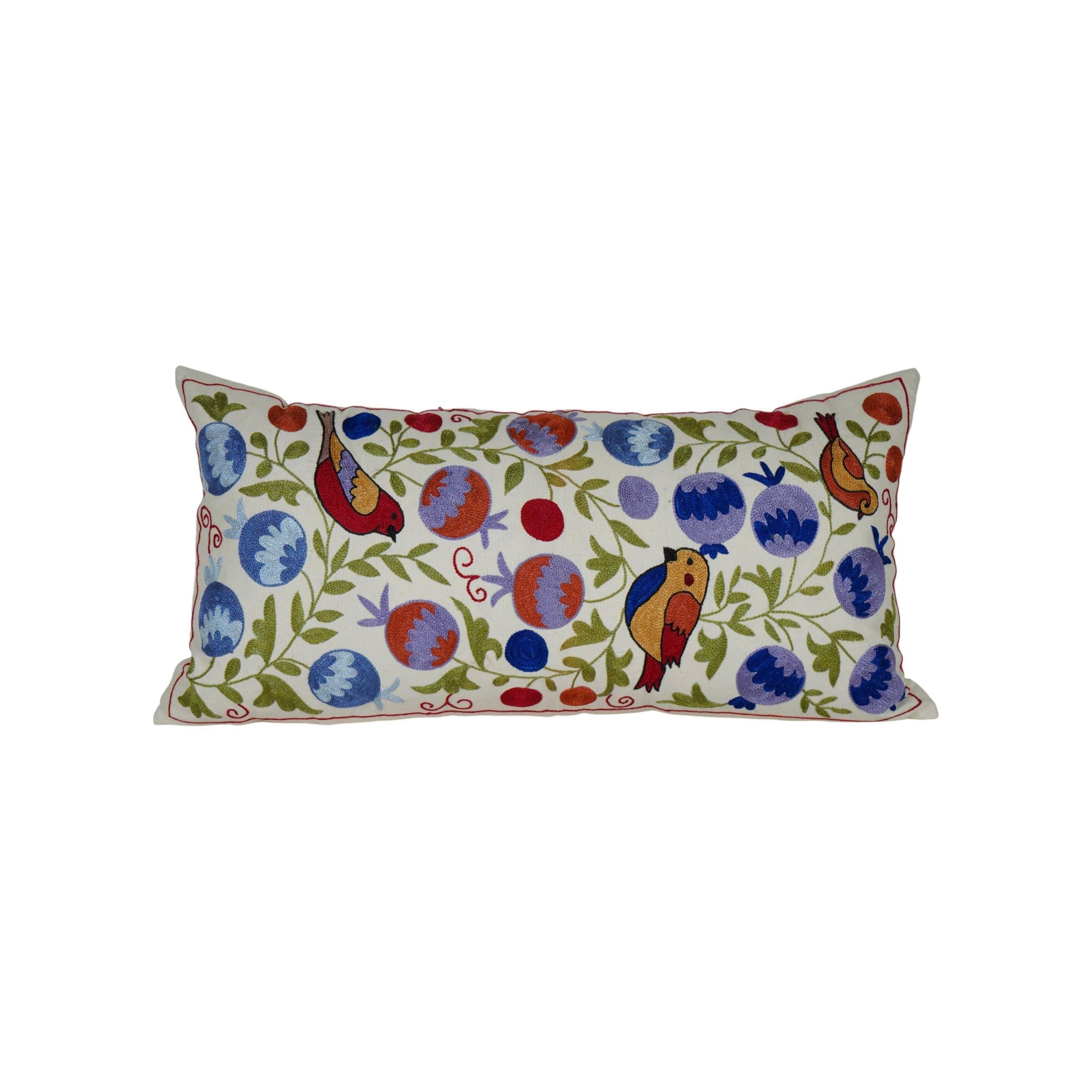 Bird Suzani Bedding Pillow Cover | 18'' x 34''