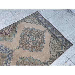 Vintage Turkish Anatolian Oushak Runner 3'8'' x 12'9''