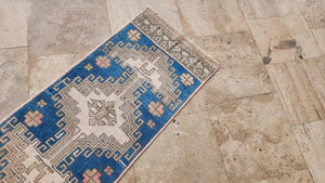 Vintage Turkish Anatolian Oushak Runner 1'9'' x 6'9''