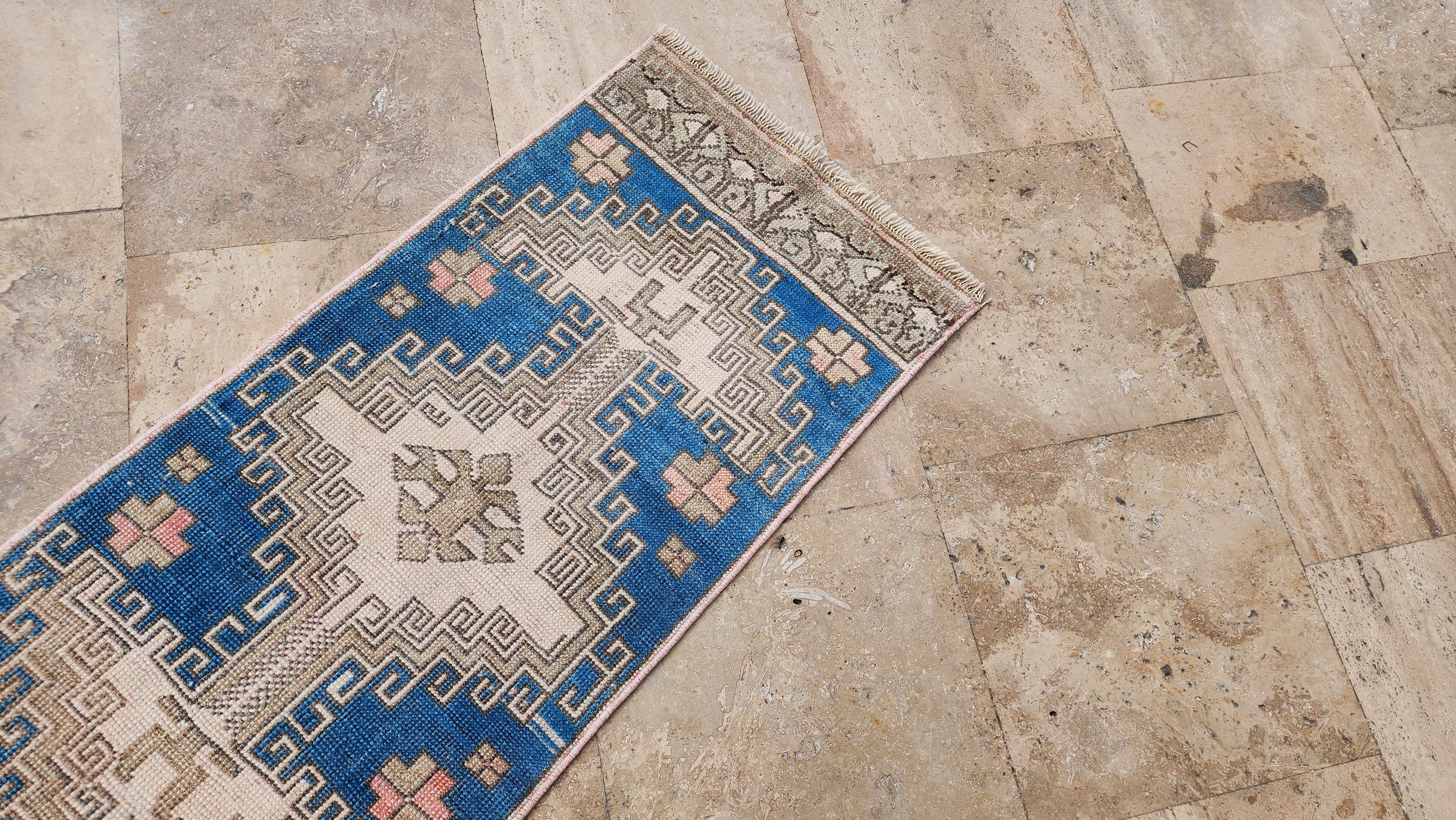 Vintage Turkish Anatolian Oushak Runner 1'9'' x 6'9''