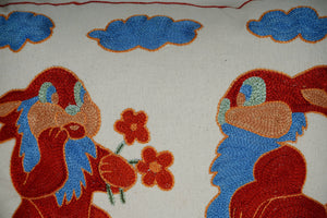 Bunny Suzani Pillow Cover Set of 2 | 19'' x 19''