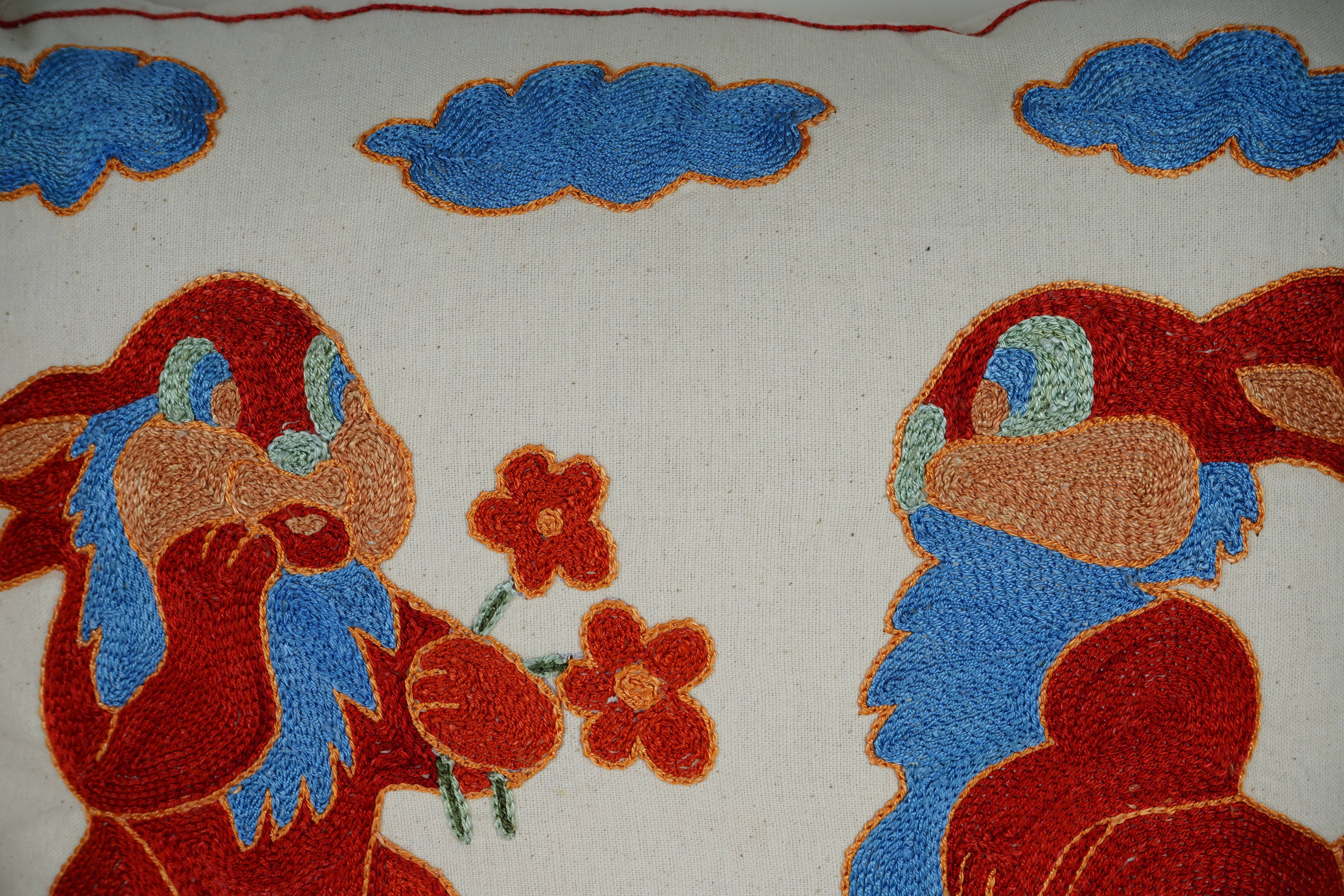 Bunny Suzani Pillow Cover Set of 2 | 19'' x 19''