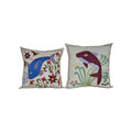 Fish Suzani Pillow Cover Set of 2 | 17'' x 17''