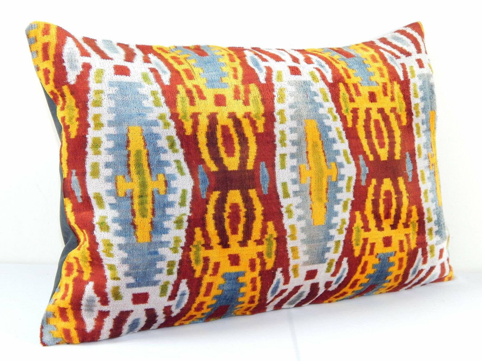 Silk Ikat Velvet Pillow Cover | 16'' x 24''