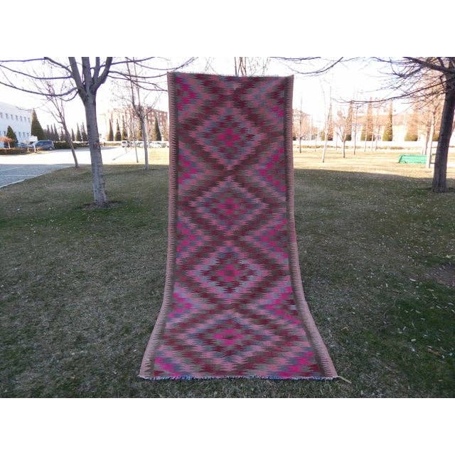 Vintage Caucasian Kilim Runner 3'11'' x 9'6''