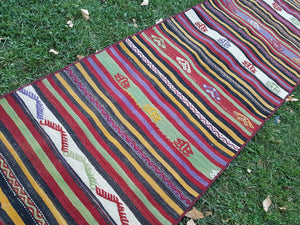 Vintage Turkish Kilim Runner 2'1'' x 20'11''