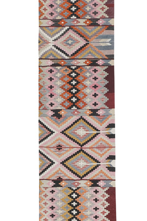 Vintage Turkish Kilim Runner 2'7'' x 13'11''