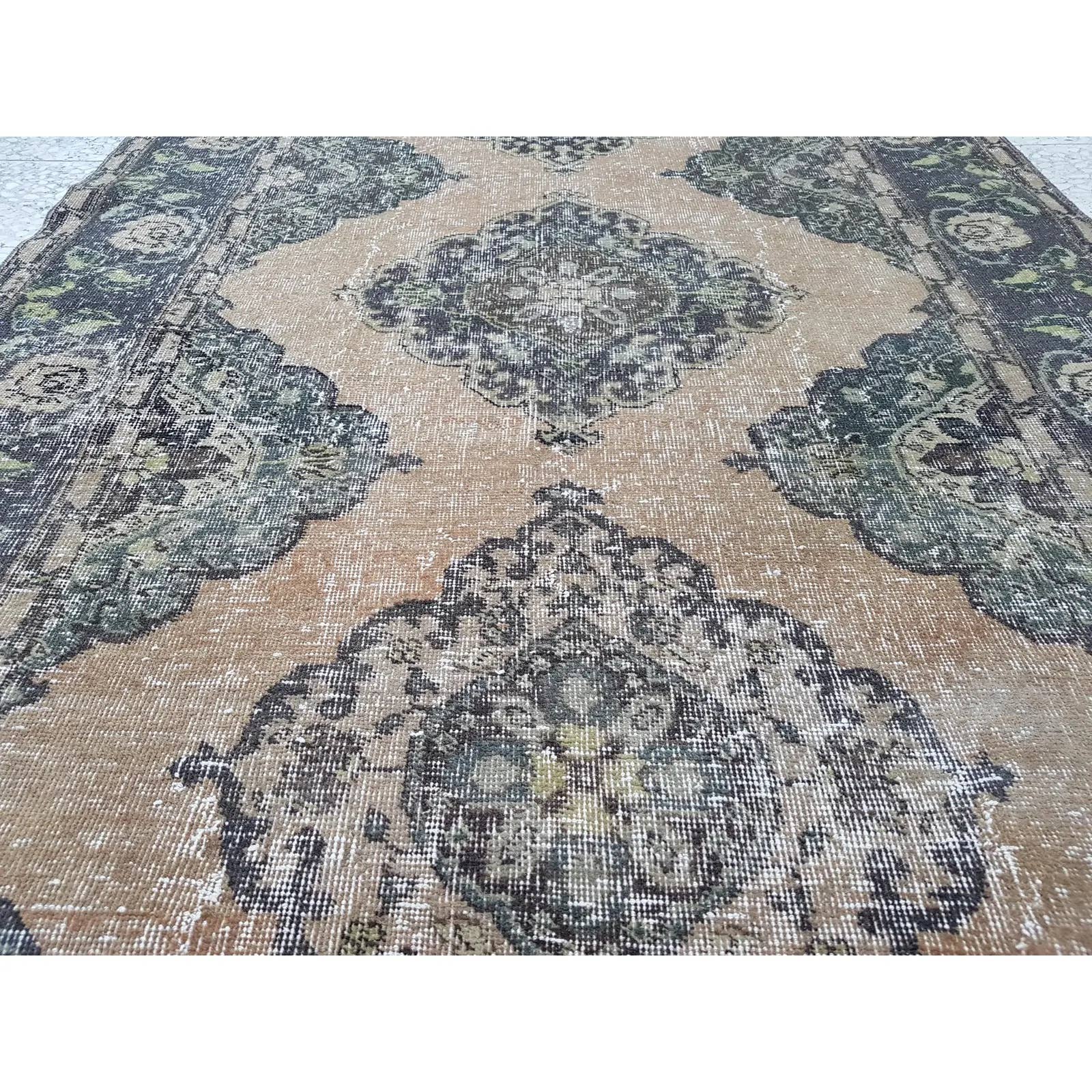 Vintage Turkish Anatolian Oushak Rug 4'7'' x 12'4''