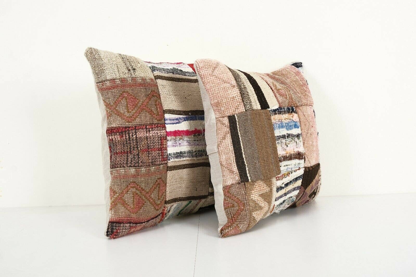 Kilim Patchwork Pillow Cover Set of 2 | 18'' x 18''