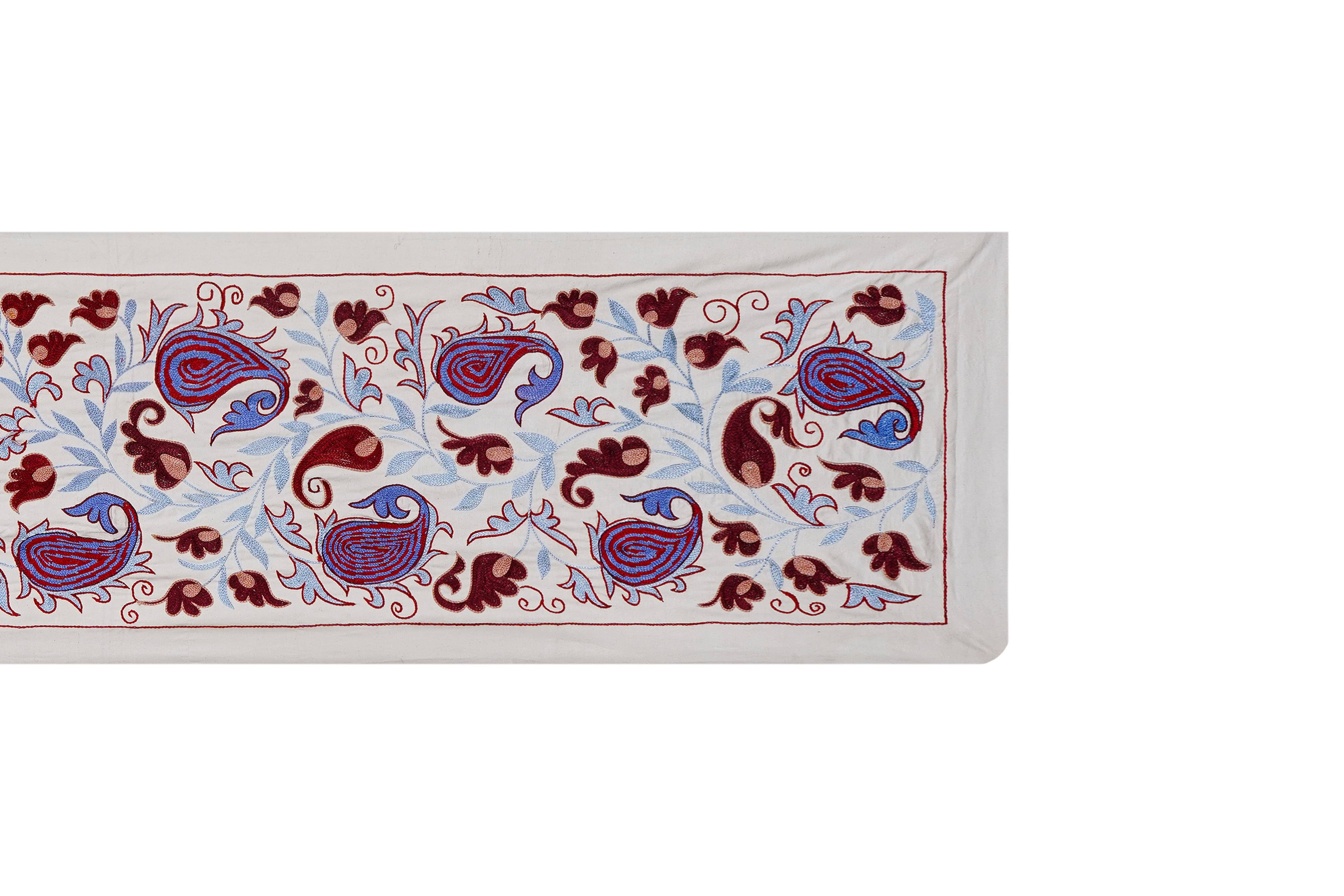 Hand-Embroidered Suzani Wall Hanging & Bedspread 1'8'' x 6'1''