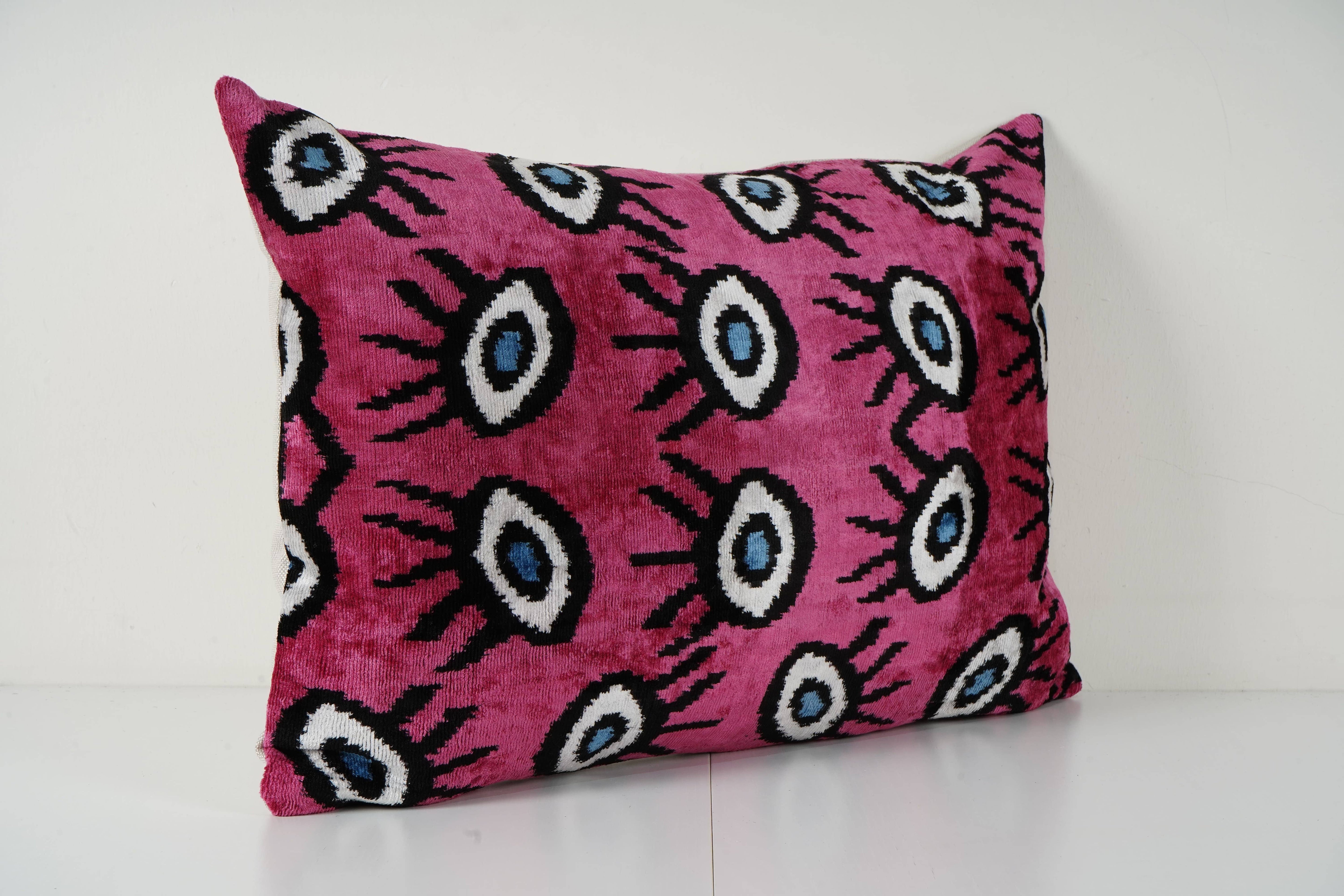 Silk Ikat Velvet Pillow Cover | 16'' x 24''