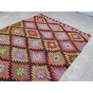 Vintage Turkish Kilim Rug 5'5'' x 9'7''