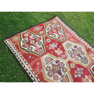Vintage Turkish Kilim Rug 4'7'' x 6'3''