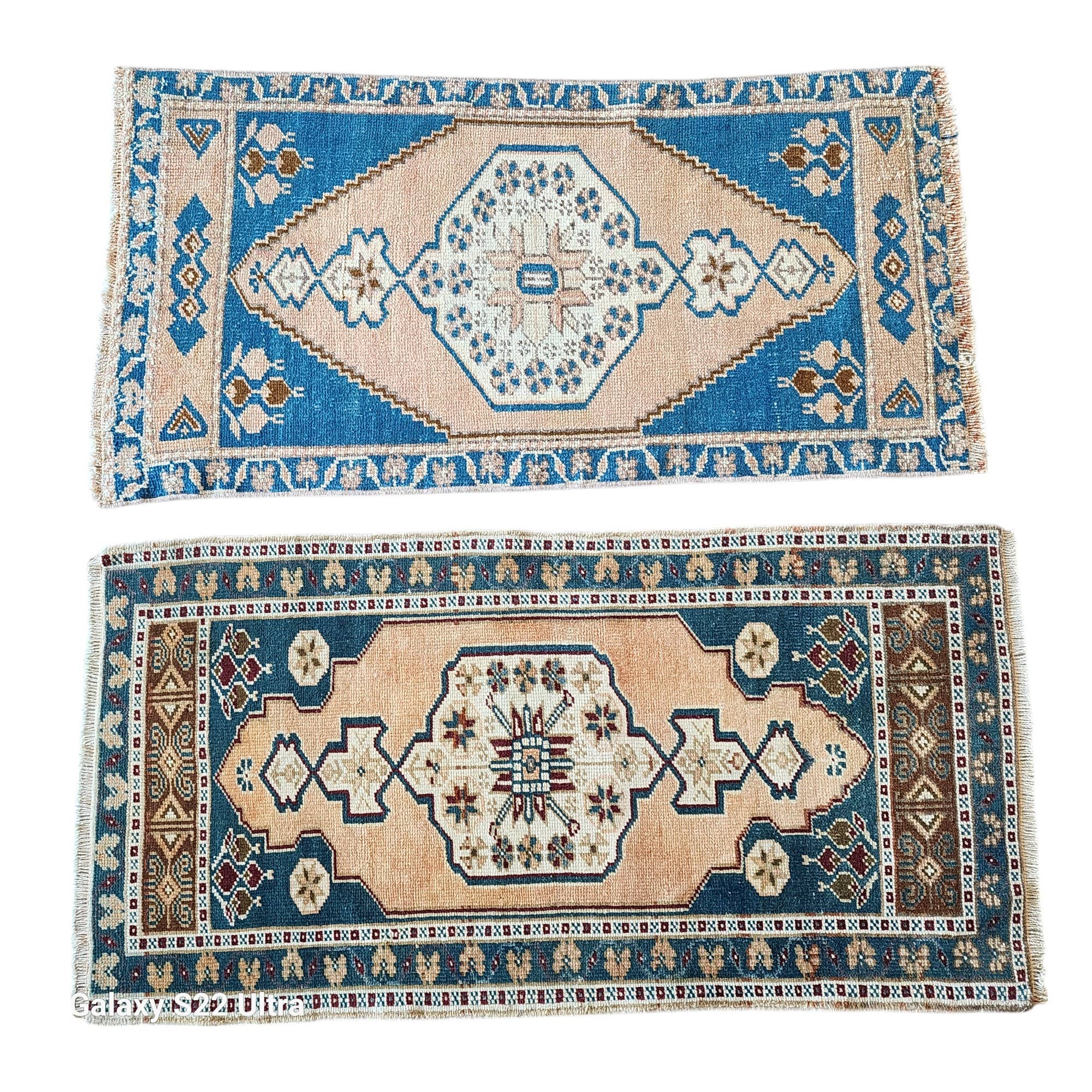 Vintage Turkish Yastik Rugs Set of 2 | 22'' x 42''
