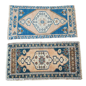Vintage Turkish Yastik Rugs Set of 2 | 22'' x 42''