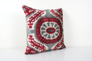 Silk Ikat Velvet Pillow Cover | 24'' x 24''