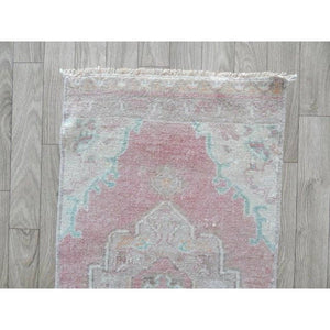 Vintage Oushak Rug 17'' x 37''