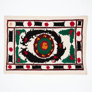 Hand-Embroidered Suzani Wall Hanging & Bedspread 3'11'' x 5'11''