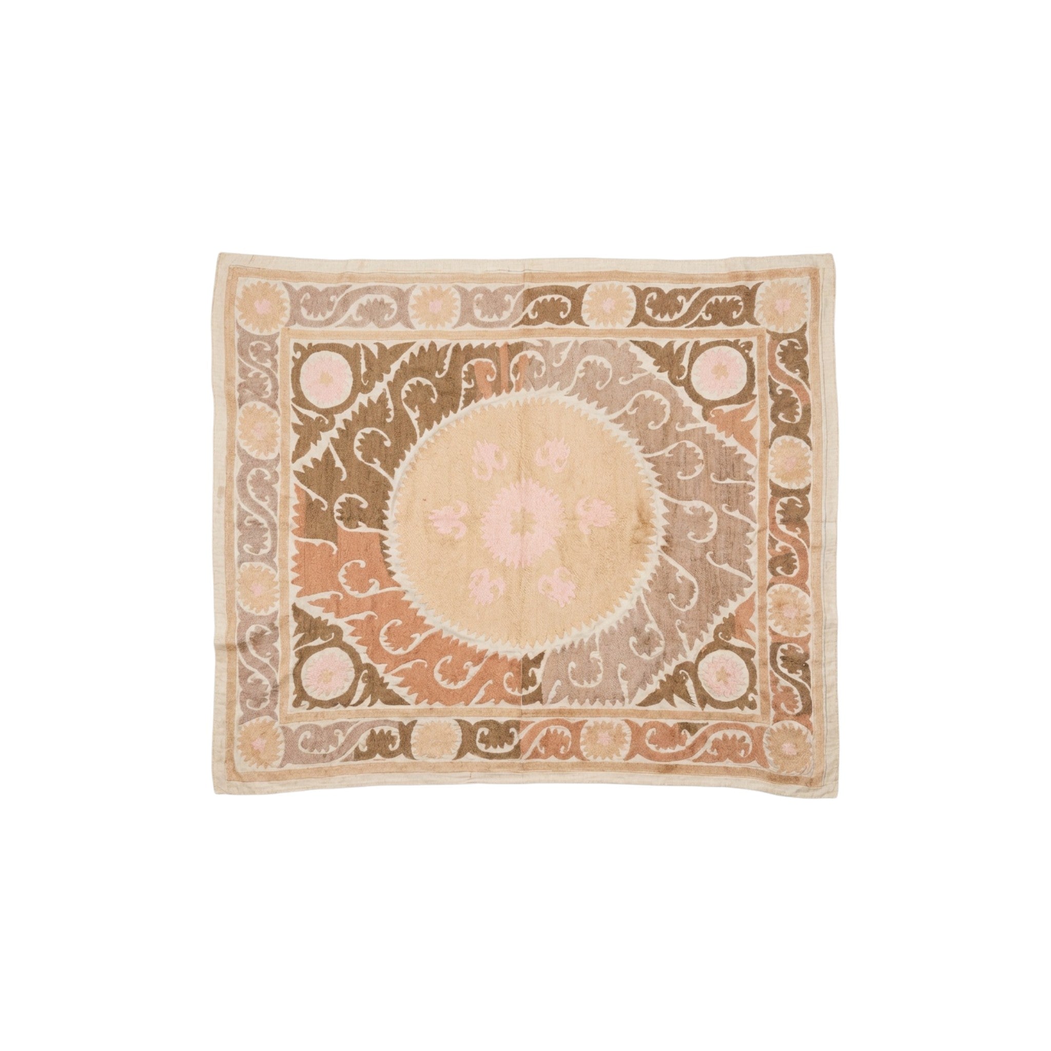 Hand-Embroidered Suzani Wall Hanging & Tablecloth 3'11'' x 5'0''