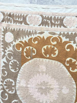 Hand-Embroidered Suzani Wall Hanging & Tablecloth 3'11'' x 4'5''