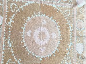 Hand-Embroidered Suzani Wall Hanging & Tablecloth 3'9'' x 3'11''