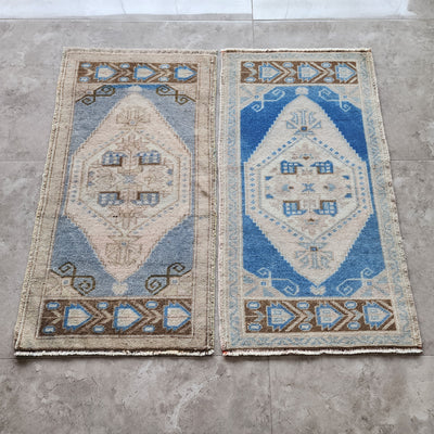 1970s Vintage Woven Turkish Oushak Rug Runners - a Pair