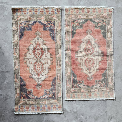 Turkish Oriental Matching Runner in Muted Colors - a Pair