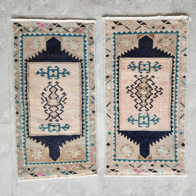 Small Miniature Turkish Rug - a Pair