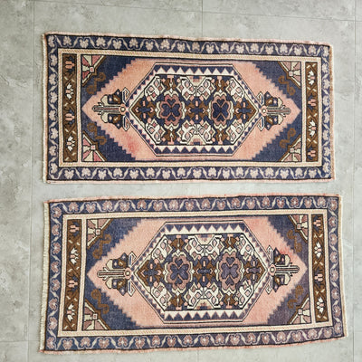 Turkish Oriental Matching Runner in Muted Colors - a Pair
