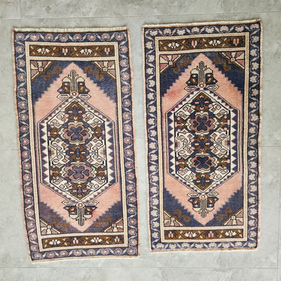 Turkish Oriental Matching Runner in Muted Colors - a Pair