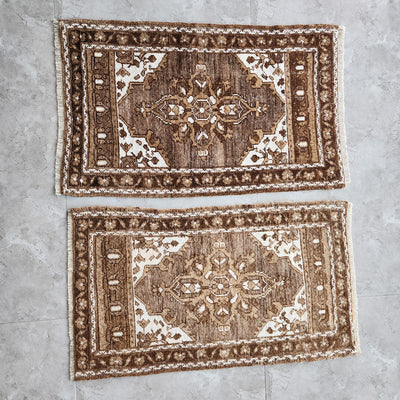 Vintage Turkish Handmade Small Rug - a Pair