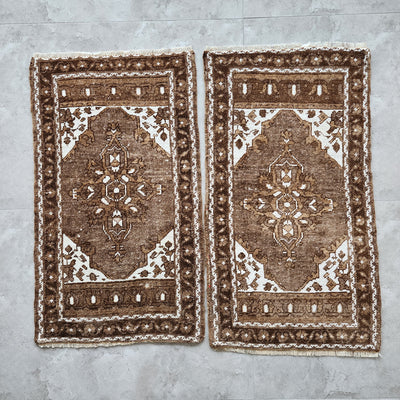 1970s Oushak Wool Small Turkish Rug - a Pair