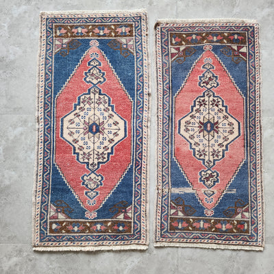 Small Traditional Oriental Style Turkish Rug-Set of 2