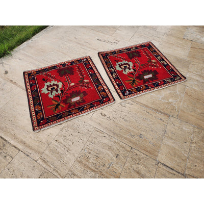 Small Turkish Floral Rug - a Pair