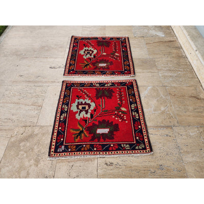 Small Turkish Floral Rug - a Pair