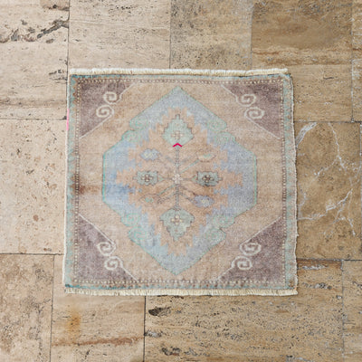 Square Faded Turkish Rug 2'4'' X 2'6''