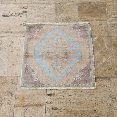 Square Faded Turkish Rug 2'4'' X 2'6''